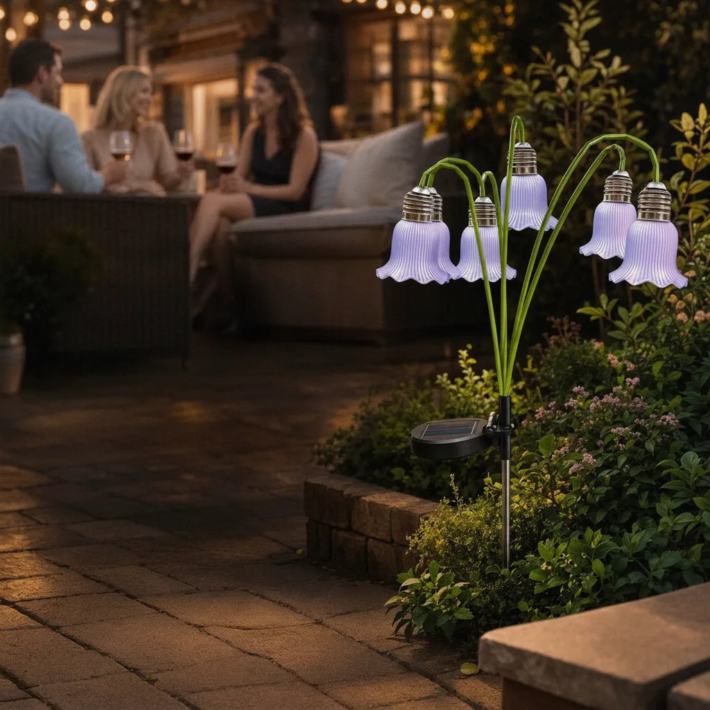 Solar-Blumenleuchte für Garten und Terrasse