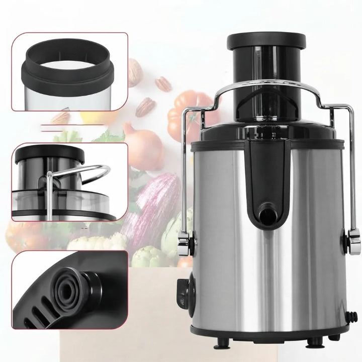 Entsafter Edelstahl mit 8-cm-Einfülltrichter, 400 W