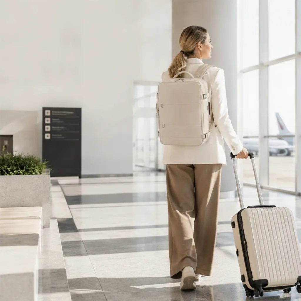 Business-Rucksack mit USB-Anschluss und 180°-Öffnung