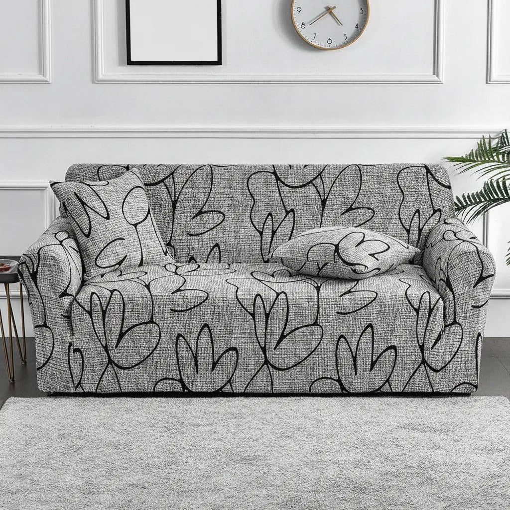 Sofabezug Stretch mit Blumenmuster