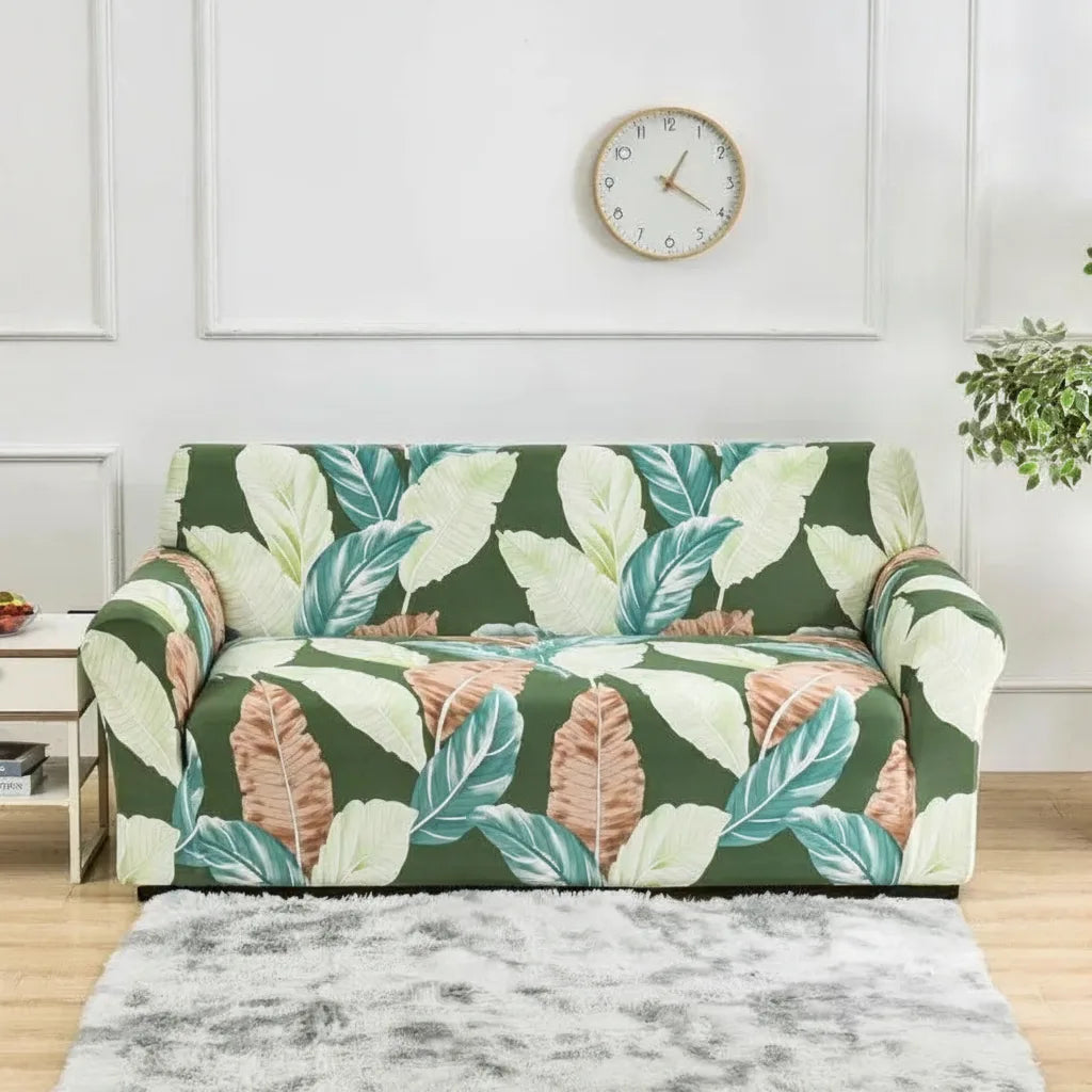 Sofabezug Stretch mit Blumenmuster