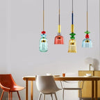 Bunte Pendelleuchte mit Glasschirm – höhenverstellbar für Wohn- & Esszimmer