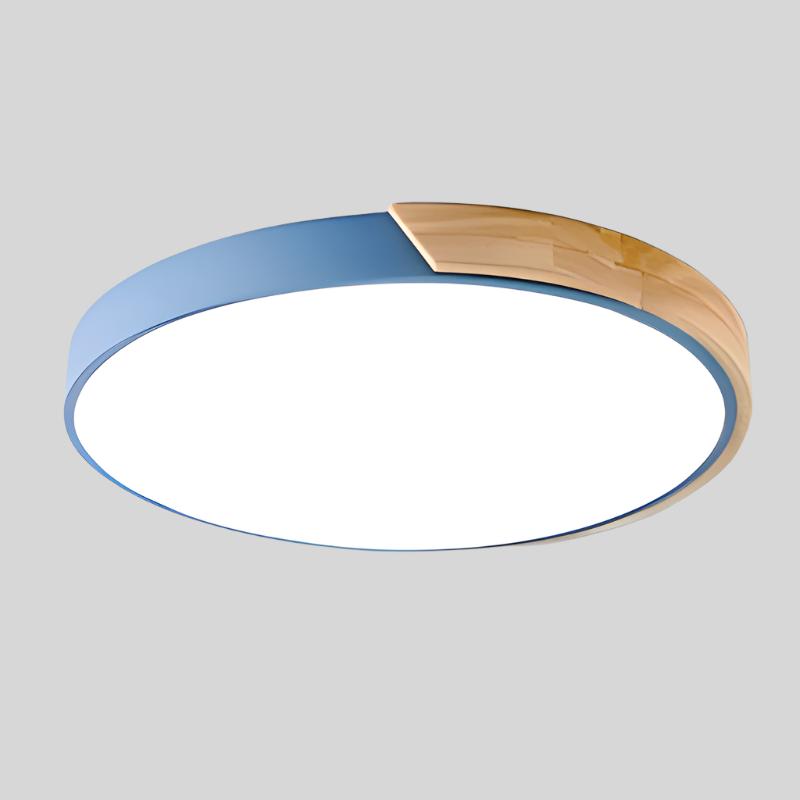 LED-Deckenleuchte Holz rund – Skandinavisches Design