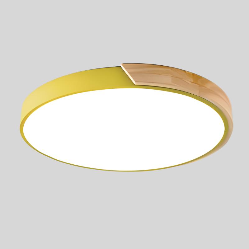 LED-Deckenleuchte Holz rund – Skandinavisches Design