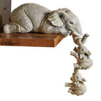 Elephant Mother & Baby Figurine Set – Shelf Edge Decoration