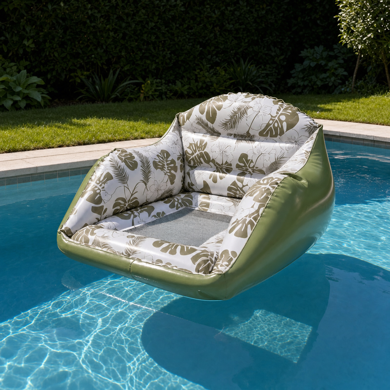 Aufblasbarer Pool-Loungesessel mit Netz-Sitz, U-Form