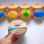 Dumpling Squeeze Toy with Face in Steamer Basket