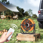 Campingventilator mit Akku und LED-Licht
