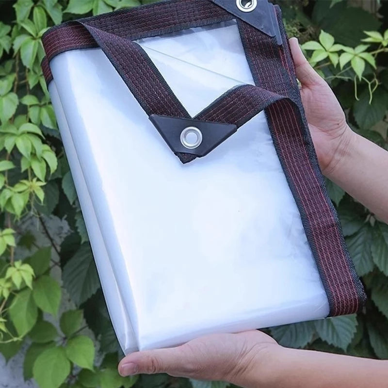 Translucent PE Protective Tarp with Eyelets — Weatherproof & Transparent