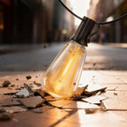 Weatherproof LED string lights with Edison bulbs