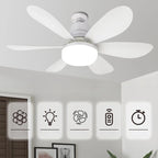 Deckenventilator mit LED-Licht (3 Farbtemperaturen) & Fernbedienung