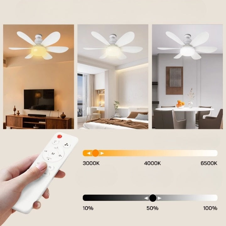 Deckenventilator mit LED-Licht (3 Farbtemperaturen) & Fernbedienung