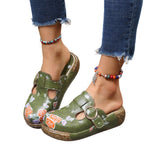 Orthopedic women's sandals with floral pattern