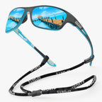 Sports sunglasses with UV protection and polarized lenses
