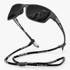 Sports sunglasses with UV protection and polarized lenses