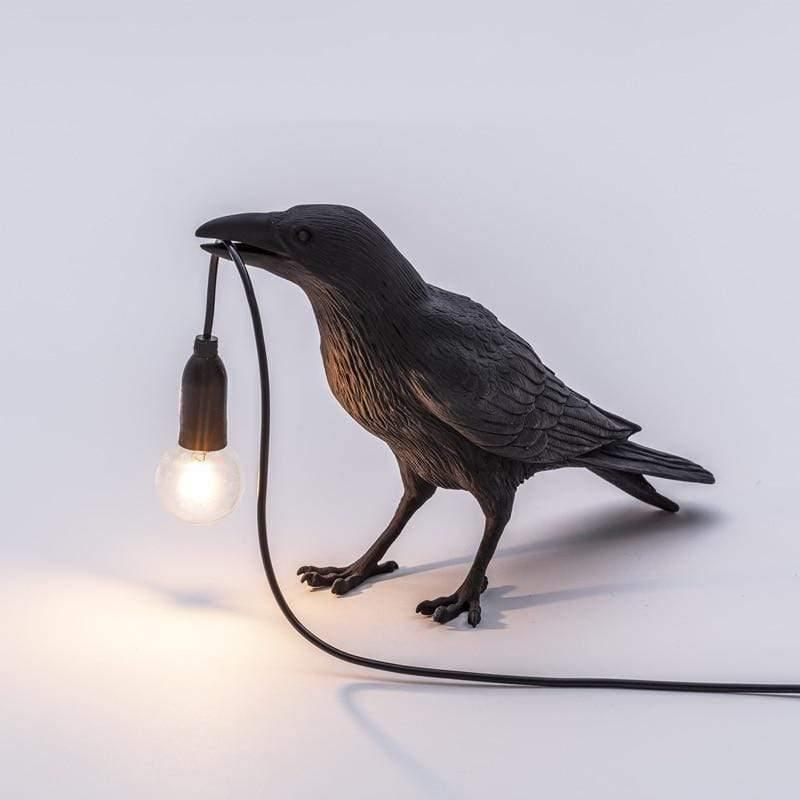 Raben-Tischlampe – Künstlerisches Design mit warmem Licht