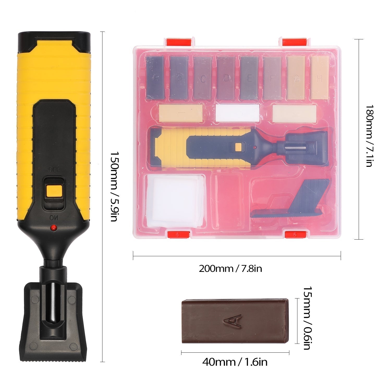 Laminat-Reparatur-Set mit elektrischem Wachseisen