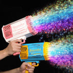 Seifenblasenmaschine mit LED-Beleuchtung und 69 Blasenlöchern