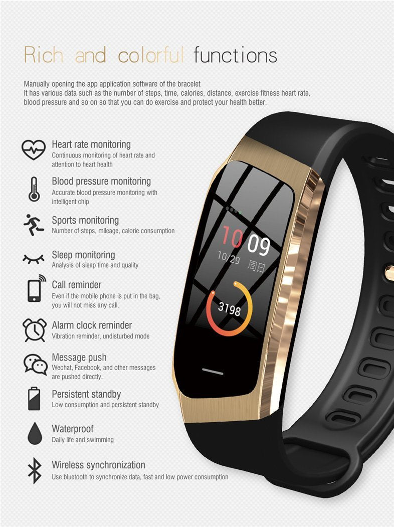Fitness tracker with heart rate and blood pressure monitoring