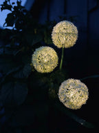 Solar garden stake flower with 3 flower balls