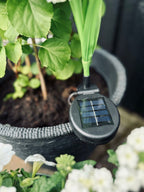 Solar garden stake flower with 3 flower balls