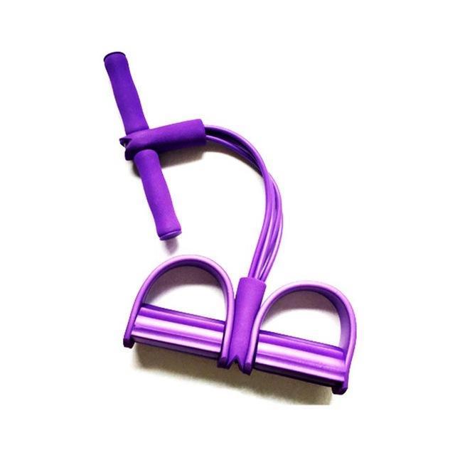 Fitness band sit-up with foot loops