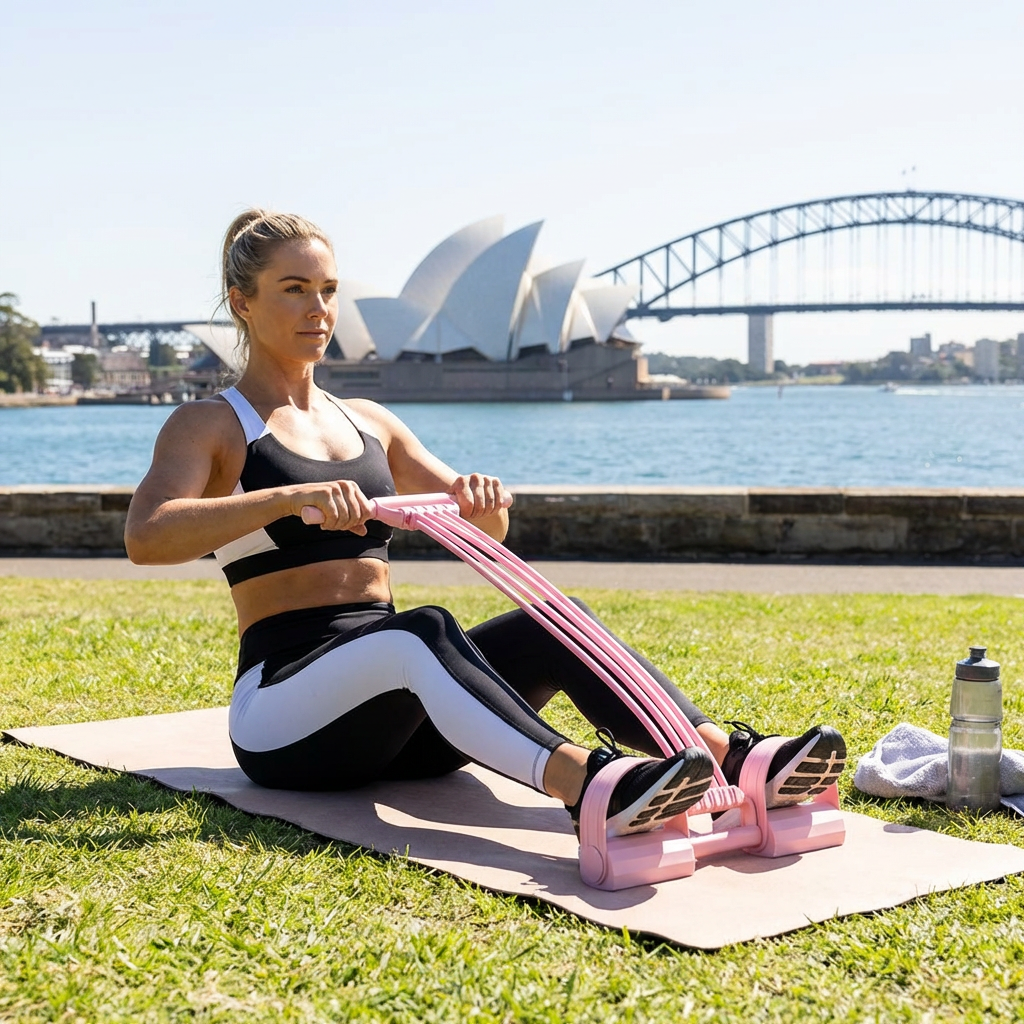 Fitnessband mit Fußstützen für Ganzkörpertraining