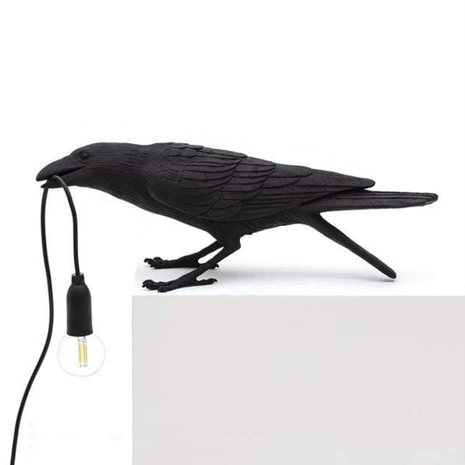 Raben-Tischlampe – Künstlerisches Design mit warmem Licht