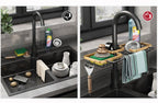 Faucet Kitchen Organizer – Sponge, Brush & Towel Bar in One