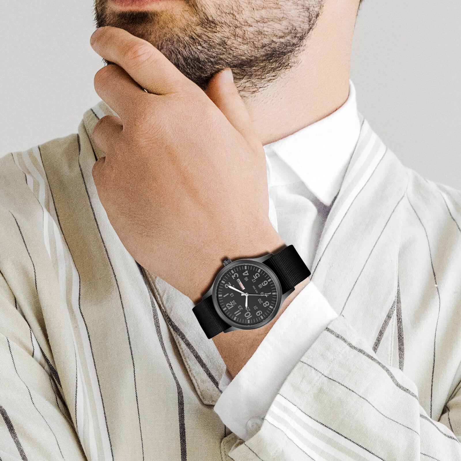 Herrenuhr Military-Stil – Vielseitig, Wasserdicht, NATO-Armband