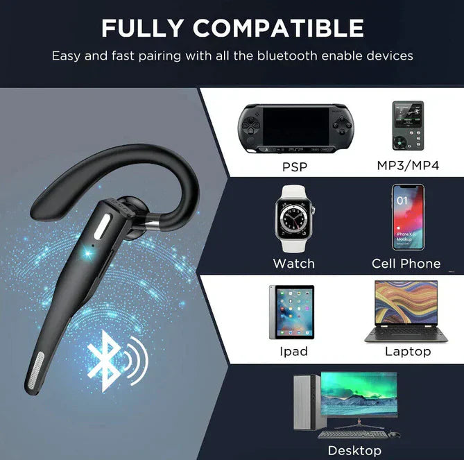 Bluetooth-Headset mit Geräuschunterdrückung und 25h Akkulaufzeit