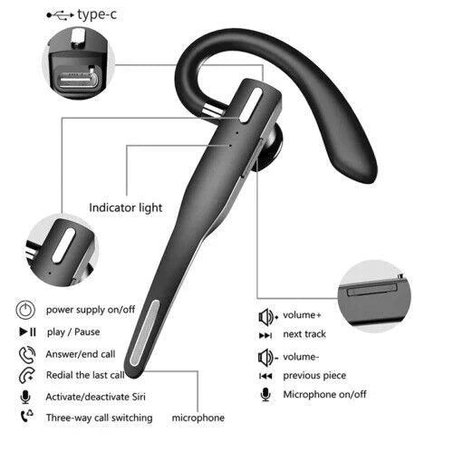 Bluetooth-Headset mit Geräuschunterdrückung und 25h Akkulaufzeit