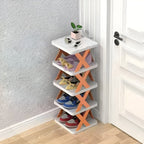 Foldable shoe rack with 3-7 tiers