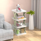 Foldable shoe rack with 3-7 tiers