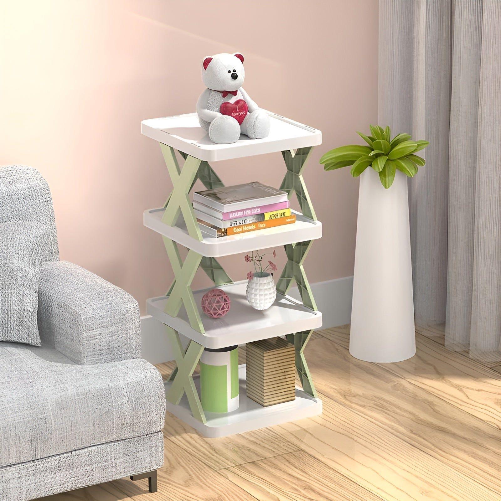 Foldable shoe rack with 3-7 tiers