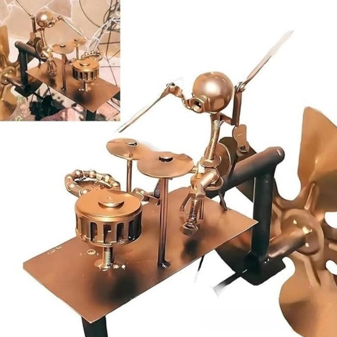 Metal Windmill “Rockband” – Animated Garden Decoration with Character