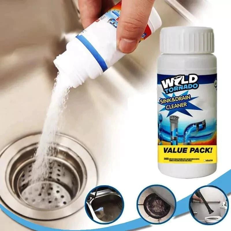 Wild Tornado Pipe and Drain Cleaner – Effective Cleaning for Sink & Washbasin (2-Pack)