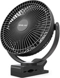 Kabelloser Klemmventilator mit 10.000-mAh-Akku, 20 cm, USB-C-Ladung