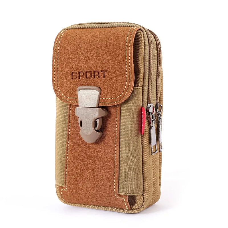 Men's Canvas Belt Bag with Phone Pocket