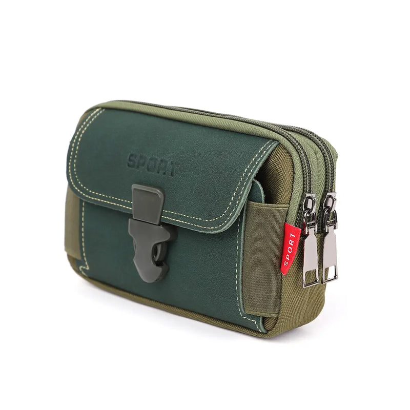 Men's Canvas Belt Bag with Phone Pocket
