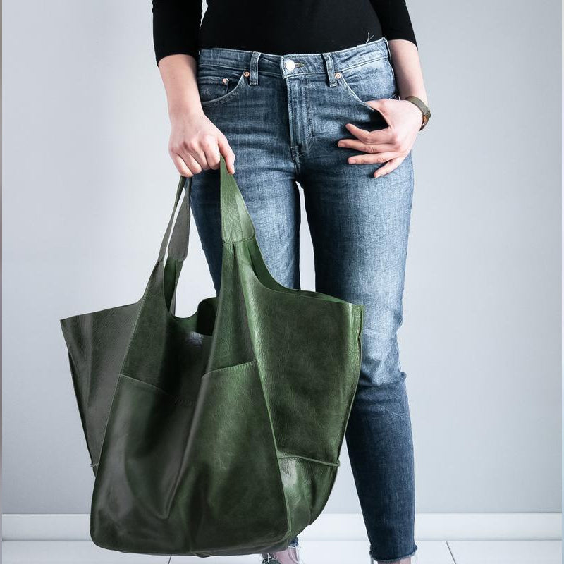 Weekender-Tasche Leder groß mit verstellbaren Tragegurten
