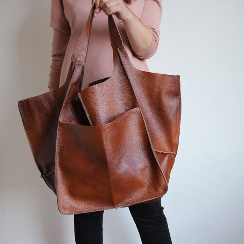Weekender-Tasche Leder groß mit verstellbaren Tragegurten