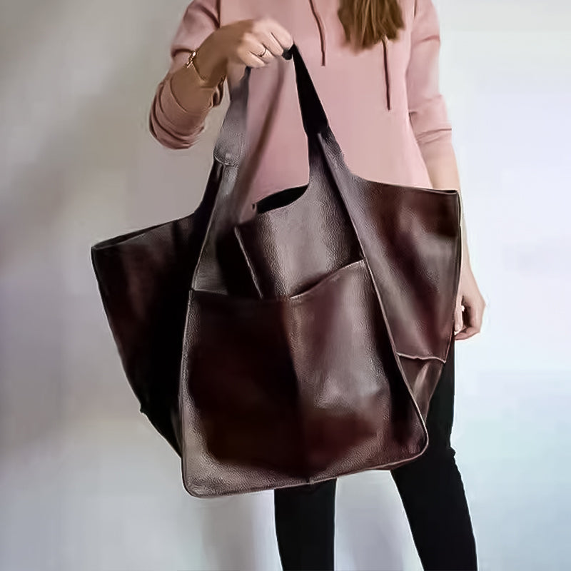 Weekender-Tasche Leder groß mit verstellbaren Tragegurten