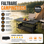 Klappbarer Campingtisch mit Rollup-Tischplatte