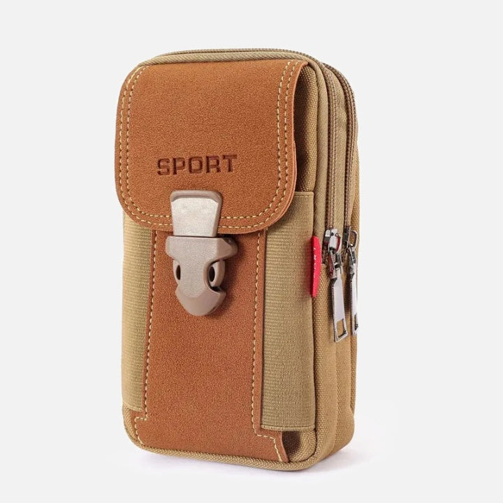 Men's Canvas Belt Bag with Phone Pocket