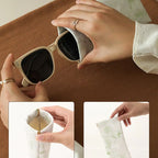 Self-closing glasses case with soft microfiber lining
