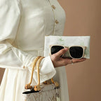 Self-closing glasses case with soft microfiber lining