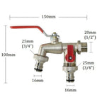 Double stainless steel faucet with two separate outlets