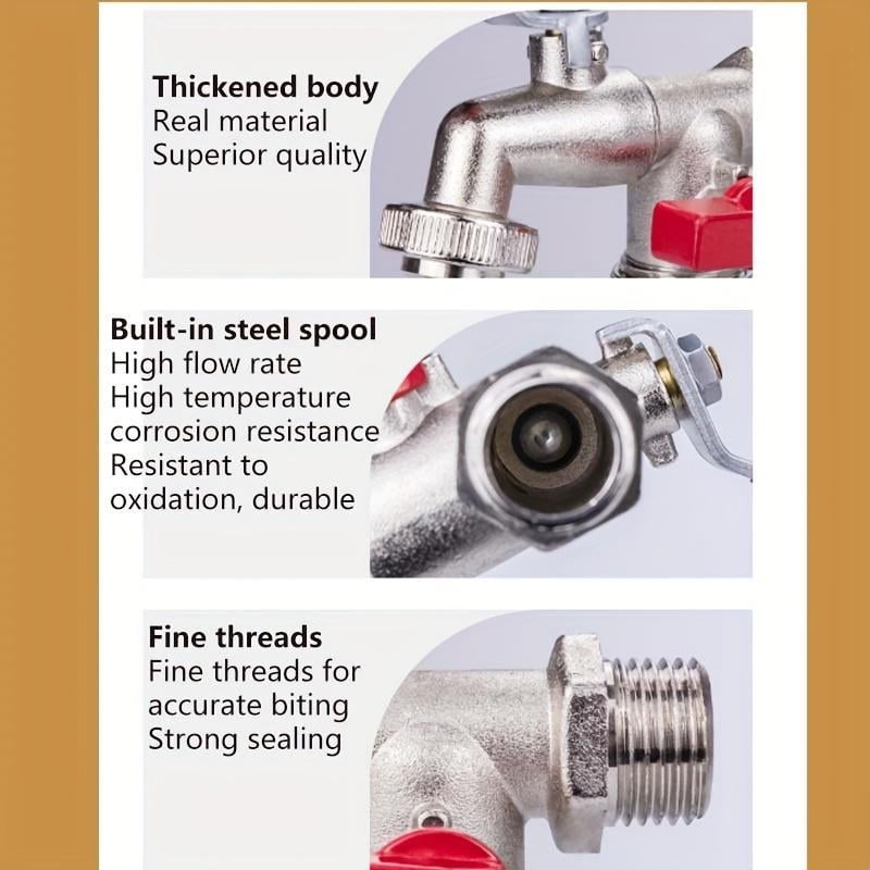 Double stainless steel faucet with two separate outlets