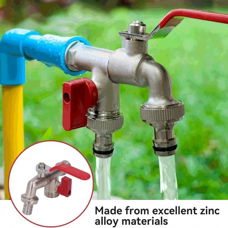 Double stainless steel faucet with two separate outlets